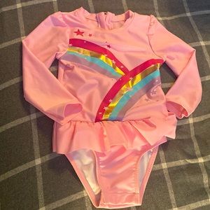 Cat and Jack Pink Rainbow Bathing Suit 2T
